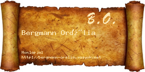 Bergmann Orália névjegykártya